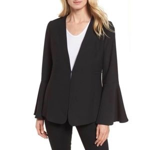 Halogen bell sleeve crepe blazer